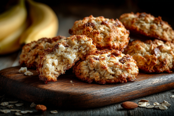 Забудьте про магазинное печенье! Пеку из творога и овсяных хлопьев. Банан и яблоко дают сочность. Вкусный и здоровый перекус