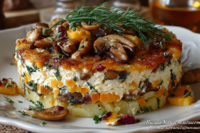 Обжариваю шампиньоны и приятного аппетита. Салат &laquo;Грибы под шубой&raquo; &mdash; ему нет равных