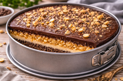 Торт-лентяй &laquo;Сникерс&raquo;, с ним даже духовку включать не потребуется. Делаем быстренько и наслаждаемся