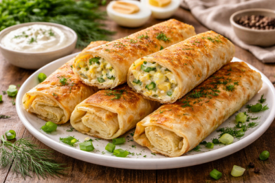 Тру яйца и мешаю с зеленью: трубочки из лаваша &mdash; быстрый завтрак, который исчезает со стола за минуты