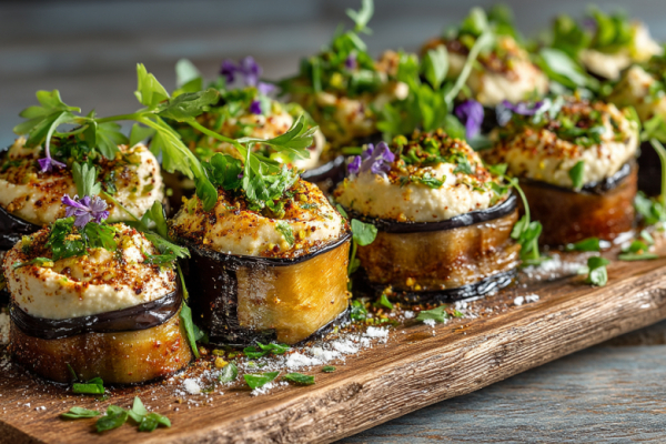 Вместо скучных бутербродов готовлю рулетики из баклажанов с хумусом. Нежные, пряные и пикантные. Исчезают со стола первыми