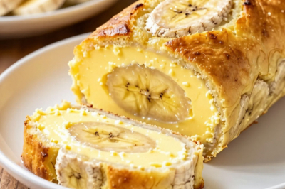 Никакой муки, только творог и бананы: этот рулет получается таким нежным, что жалко резать