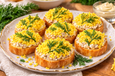 Вкуснота из баночки сардин: бутерброды «Мимоза» — яркая закуска, которая исчезает со стола первой