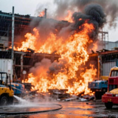Во Владивостоке ликвидирован крупный пожар на складе бытовой техники