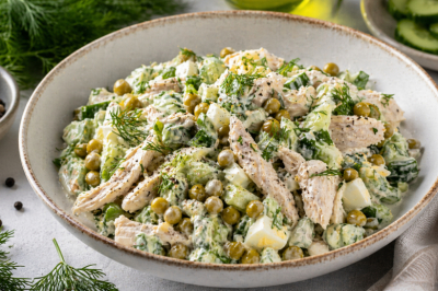 Салат для весны: лёгкий, вкусный и можно подать на праздничный стол — курица и простые ингредиенты